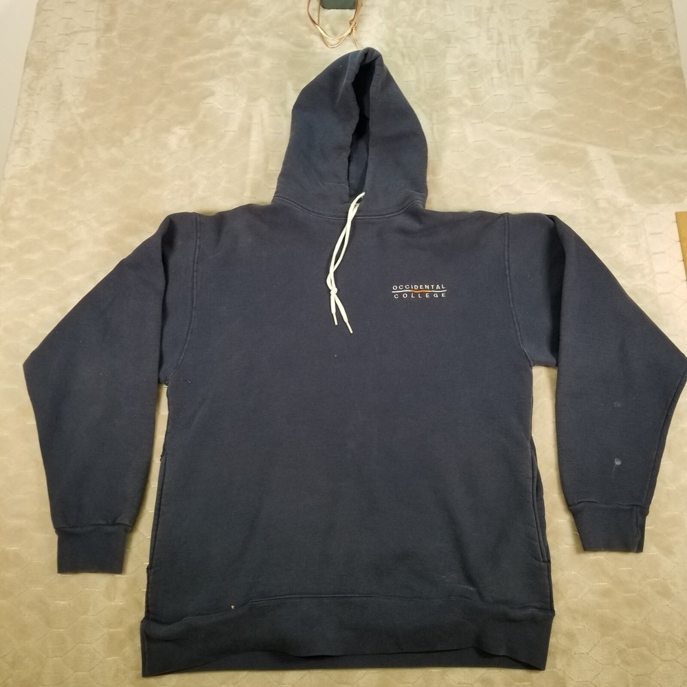 VTG Occidental College Hoodie The Cotton Exchange XL USA Made Faded Navy Blue